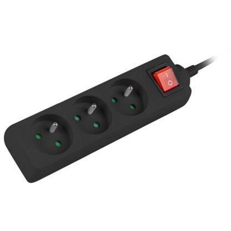 Multiprise Lanberg 3 m noire 3 x 230 V PL, avec interrupteur, câble en cuivre massif (1/5)