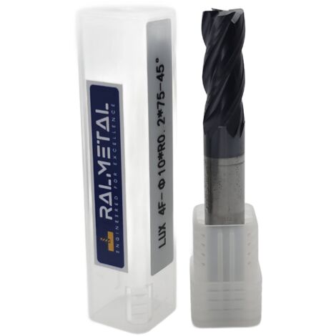 Fraise radiale en carbure monobloc Fi 10 x R 0,2 x 75 mm 45 HRC (1/4)