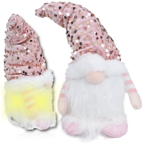 Lot De 2 Gnomes Lumineux De Noël 24 Pouces Pour Décoration Extérieure Jardin, Rouge Et Vert