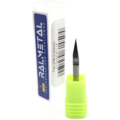 Fraise à graver VHM type V 1/8" 3,175 x 20° x 38 x 0,1 mm 1 - lame (1/5)