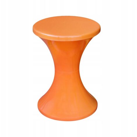Tabouret en plastique sablier orange – Hauteur 42 cm, diamètre 30,5 cm – Léger et portable, pour intérieur et extérieur