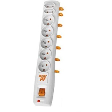 Multiprise parafoudre Acar P7 3 m, 7 prises, automatique, grise (1/2)