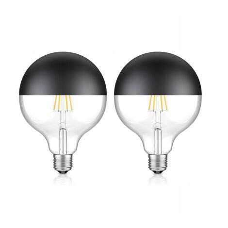 Ampoule LED noir mat avec miroir G95 E27 2700K Edison lot de 2 (1/5)