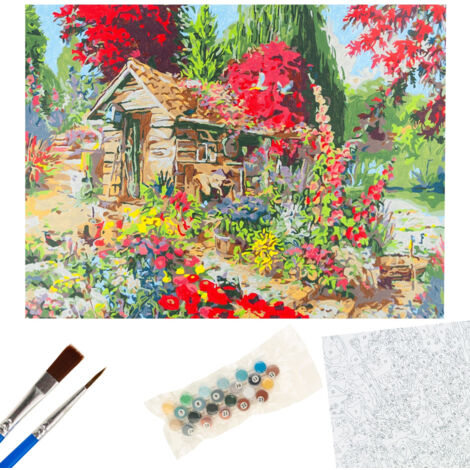 MXJSUA Peinture Par Numéros 30x40cm Avec Cadre - Chaises De Mer Kit DIY Adultes Débutants