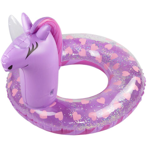 LUMOOM – Bouée Gonflable Adulte Rose à Rayures, Anneau Intérieur 30 Cm, Extérieur 70 Cm, Charge 60-110 Kg, Pour Piscine Et Plage