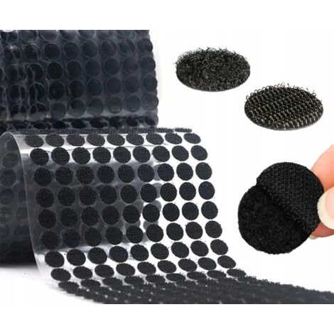 Cercles auto-adhésifs Velcro de 6 cm de diamètre avec colle noire (1/5)