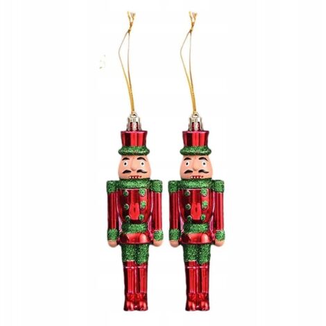 2x Boules Casse-Noisette pour sapin de Noël Pendentif Soldat de Noël (1/3)