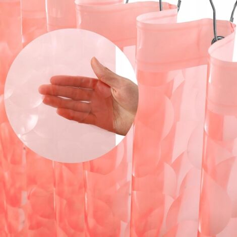RIDEAU DE DOUCHE EVA 183 x 183 cm avec œillets et aimants, corail (1/5)