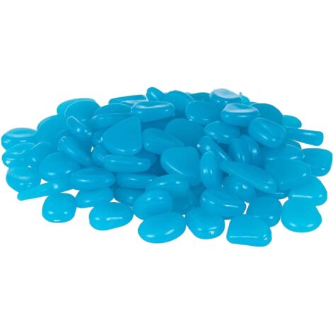OUDQFCJ 300 Cailloux Lumineux Phosphorescents – Galets Qui Brillent Dans Le Noir Pour Jardin & Aquarium (Bleu/Vert)