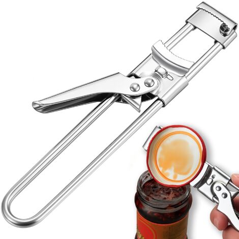 Ouvre-Bocal Réglable En Acier Inoxydable - Lot De 2 Pièces Pour Mains Faibles Et Bouchons Difficiles (Argent)