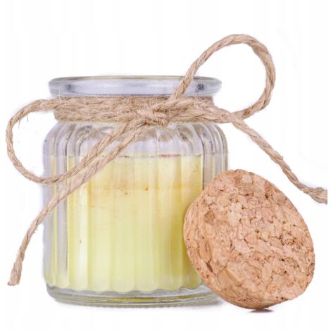 Bougie parfumée à la cire de soja en verre - Bougie à la vanille (1/5)