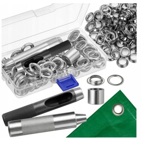 Sertisseuse à œillets 12 mm, presse manuelle, machine à œillets pour bâches et bannières + 50 jeux d'œillets