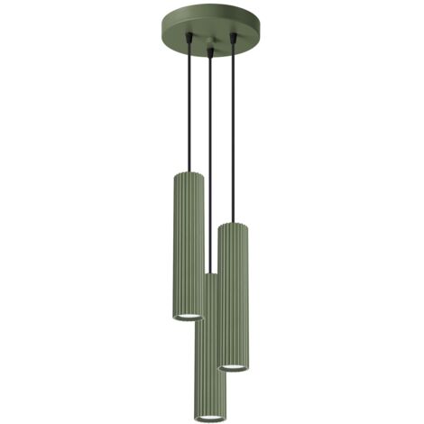 Suspension carbone 3 GU10 Vert olive Aluminium SOLLUX SL.1614