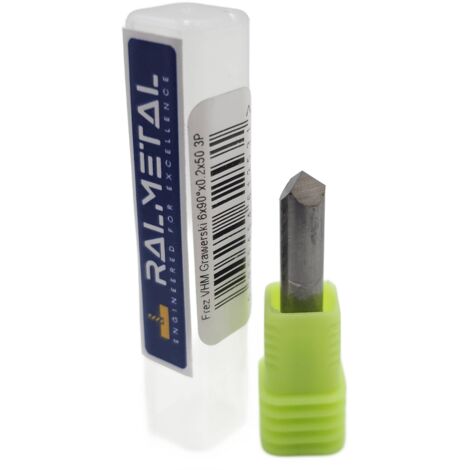 Fraise à graver en carbure monobloc de type V 6 x 90° x 40 x 0,2 mm 3P (1/5)