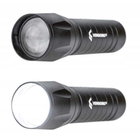 Lampe Torche LED Tactique Rechargeable – Ultra Puissante – Étanche – Alu Noir