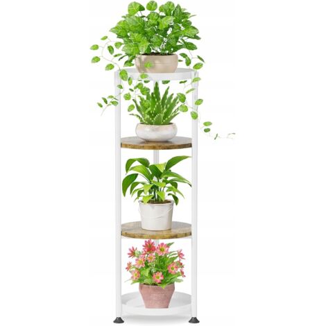 PARTERRE DE FLEURS TOUR EN MÉTAL SUR PIED support pour plantes rond en bois (1/5)