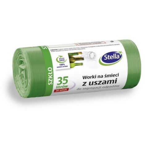 Sacs STELLA avec poignées pour le tri des déchets VERRE 35L vert 1 paquet - 20 pièces.