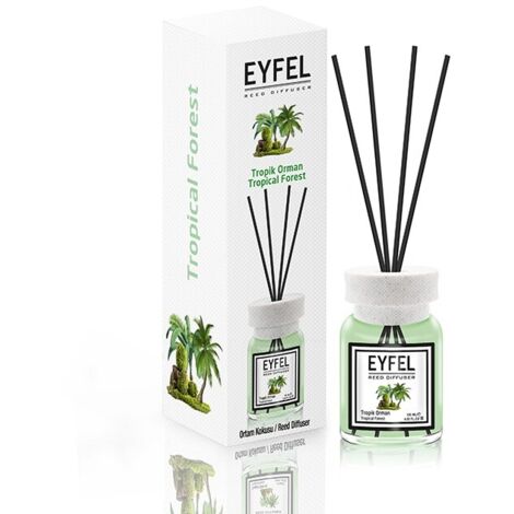 Diffuseur de parfum EYFEL avec bâtonnets - Forêt tropicale 120 ml