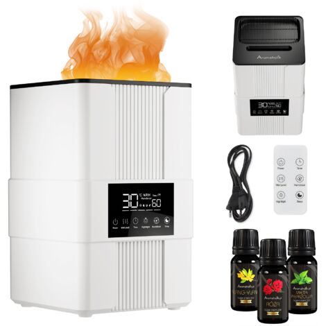 Diffuseur ultrasonique 3,5 l avec humidistat, minuterie et effet feu (1/5)