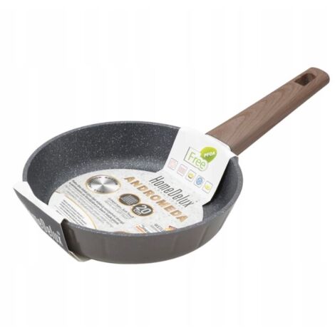 Poêle à frire antiadhésive ANDROMEDA 20 cm, traditionnelle pour la cuisson, compatible induction, revêtement antiadhésif Greblon C3, beige foncé métallisé (1/5)