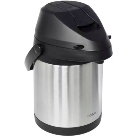 Thermos Bureau Avec Anse Transport Bouteille Isotherme à Pompe 4 Litres - Garde Au Chaud 24h - Acier Inoxydable - Base Rotative 360° - Pour Café, Thé