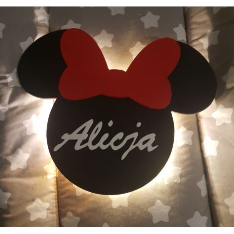 Veilleuse souris avec nom, LED à piles (1/5)