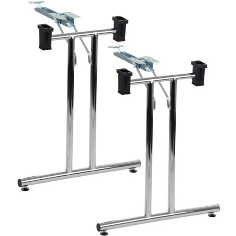 Pieds pliants pour bureau ou table SC-921/CH chromé - 59 cm, chromé (1/5)