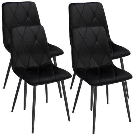 4 x FAUTEUILS REMBOURRÉS EN VELOURS matelassé moderne (1/5)