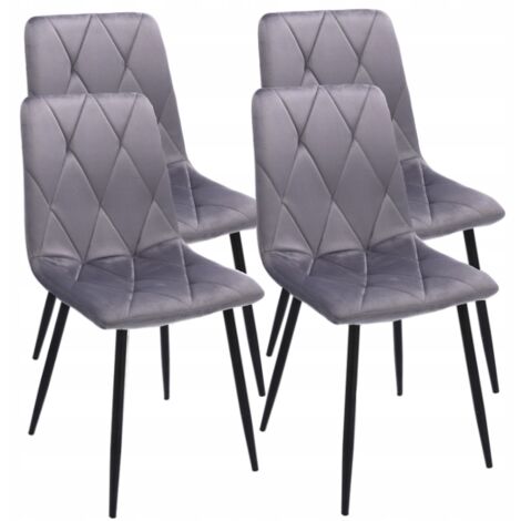 4 x FAUTEUILS REMBOURRÉS EN VELOURS matelassé moderne (1/5)