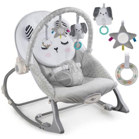 Transat à bascule Nukido avec vibration - gris