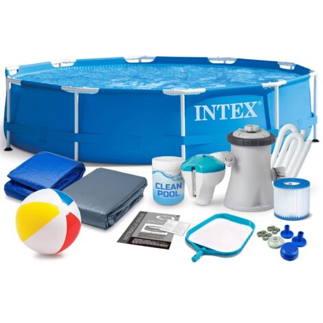 Piscine tubulaire 305 x 76 cm – 15 en 1 avec pompe de filtration – Matériau PVC renforcé – Capacité 4485 litres – Pour usage intensif