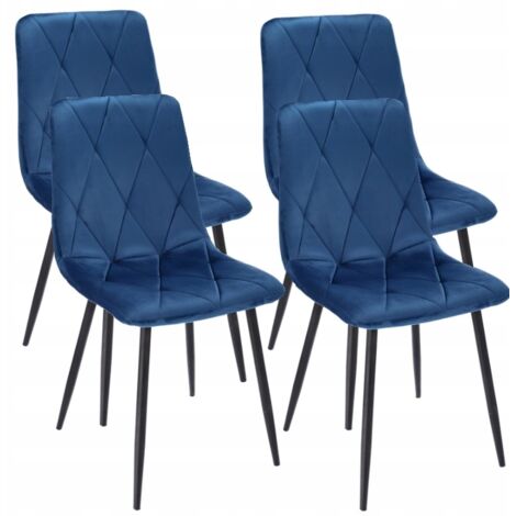 4 x FAUTEUILS REMBOURRÉS EN VELOURS matelassé moderne (1/5)
