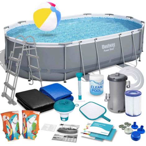 Piscine de jardin tubulaire 488 x 305 x 107 cm 18-en-1 Bestway 56448