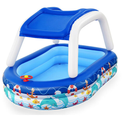 Bestway – Piscine gonflable avec toit 213x155cm – 2 chambres gonflables – Protection UV – Remplissage 282 l – Toit amovible (1/10)