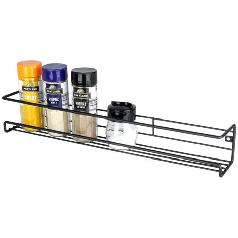 Etagere murale en metal noir pour epices et cosmetiques (1/5)