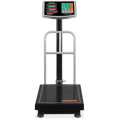 Balance industrielle 300 kg – Précision 0,05 kg – Écran LCD rétroéclairé – Plateforme en acier inoxydable – Hauteur réglable 80 cm - MH-192