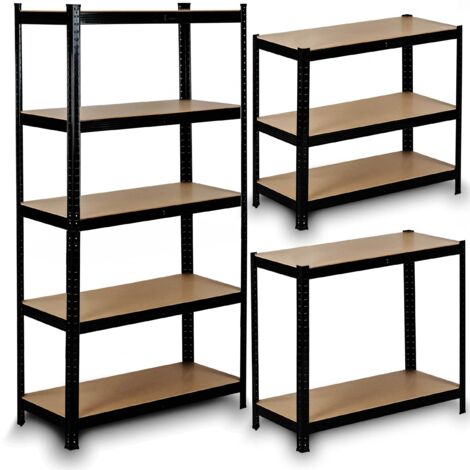 Étagère d'entrepôt en métal 180 x 90 x 40 cm Humberg HR-813 noir