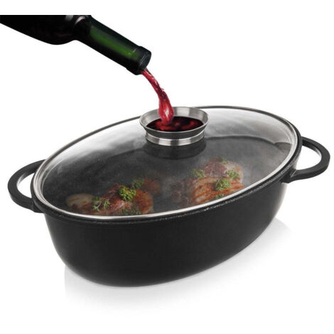 Plat à rôtir en granit avec couvercle, ovale, GRANDE, 8 l, 45 x 27,5 cm (1/5)