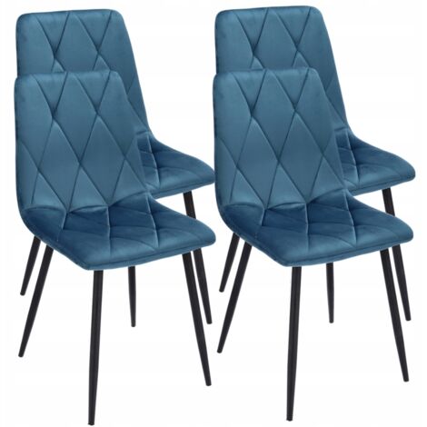 4 x FAUTEUILS REMBOURRÉS EN VELOURS matelassé moderne (1/5)
