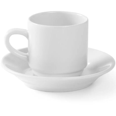 Tasse à café OPTIMA en porcelaine blanche, 90 ml, lot de 12 - Hendi 770900