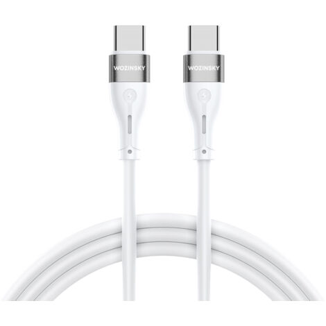 Câble flexible durable USB-C - USB-C PD 65W 1m blanc (1/5)
