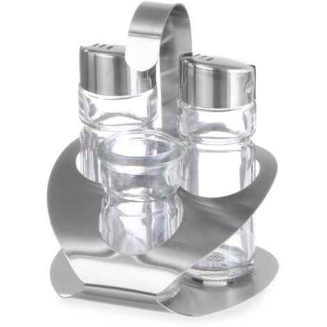 Ensemble d'épices en acier inoxydable - Sel, poivre et cure-dents - Hendi 465325 (1/2)