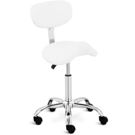 Fauteuil cosmétique à roulettes Hamburg jusqu'à 150 kg blanc (1/6)