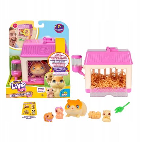 LITTLE LIVE PETS Maman Surprise Hamster avec Bébés Mini Hamster