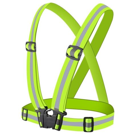 Harnais réfléchissant pour vélo, moto, course à pied, gilet réfléchissant, jaune