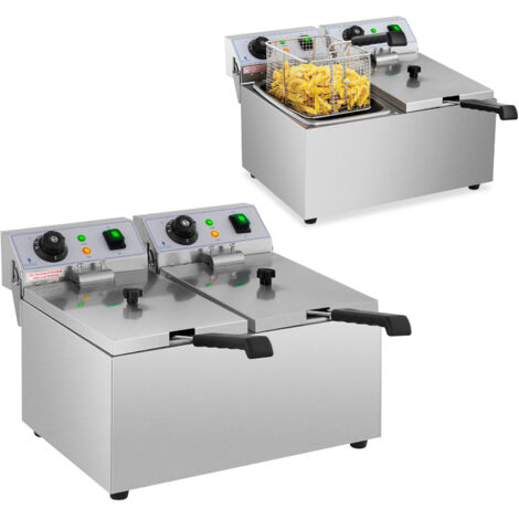 Double Friteuse à gaz avec 2 paniers, Friteuse au propane en acier inoxydable, Plage de température 50-380 °C, Friteuse à gaz avec 3 verres à épices pour les ménages, restaurants, stands de Double Friteuse à gaz avec 2 paniers, Friteuse au propane en acier inoxydable, Plage de température 50-380 °C, Friteuse à gaz avec 3 verres à épices pour les ménages, restaurants, stands de