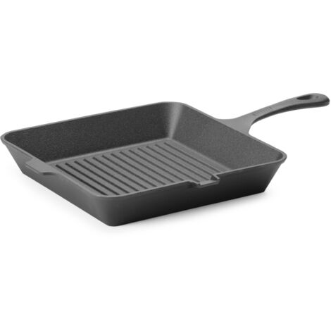 Poêle en fonte pour griller viandes et légumes 265 x 265 mm