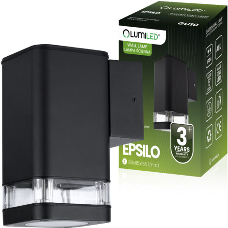 Lampe de jardin extérieure, applique murale GU10 LED IP54 EPSILO LUMILED (1/5)