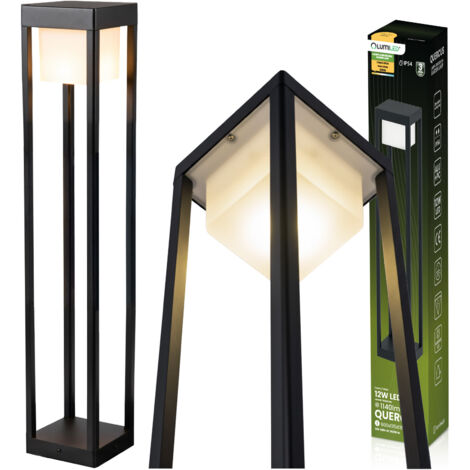 Lampadaire de jardin extérieur LED 12W 3000K 80cm Noir QUERCUS LUMILED (1/5)