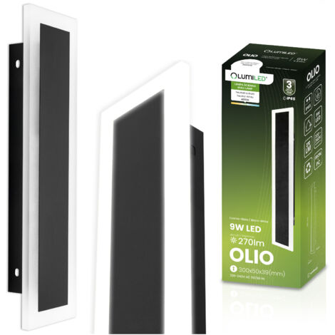 Applique murale LED OLIO pour jardin, montage en surface, 9 W, 4 000 K, 30 cm, IP65, LUMILED (1/5)